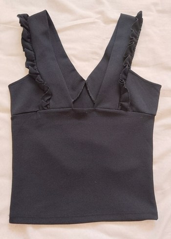 Kadın Siyah V Yaka Fırfıı büstiyer - Görsel 4