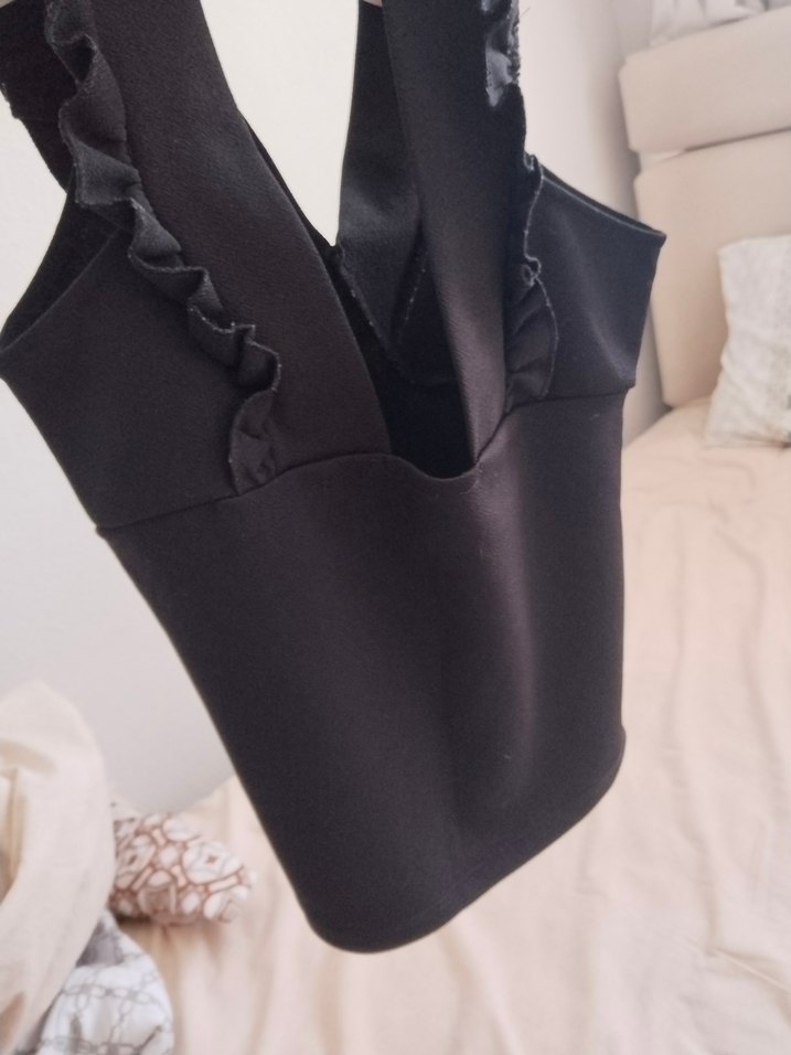 Kadın Siyah V Yaka Fırfıı büstiyer - Görsel 5