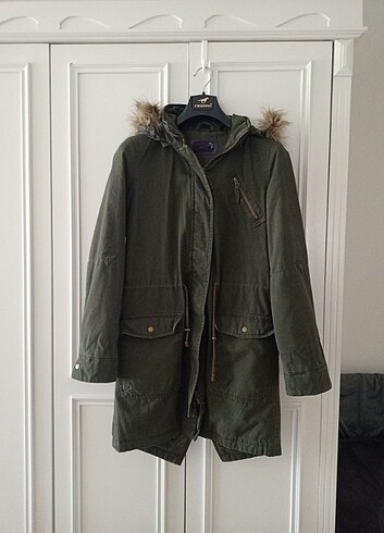 Yeşil kapüşonlu parka 36 beden  - Görsel 3