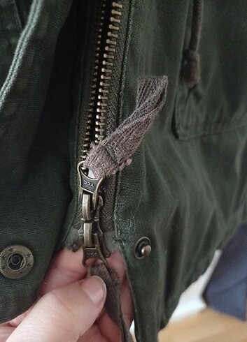 Yeşil kapüşonlu parka 36 beden  - Görsel 4