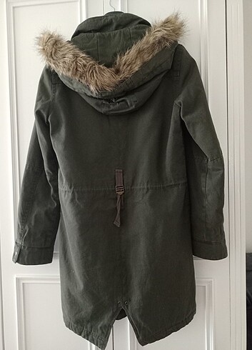 Yeşil kapüşonlu parka 36 beden  - Görsel 7