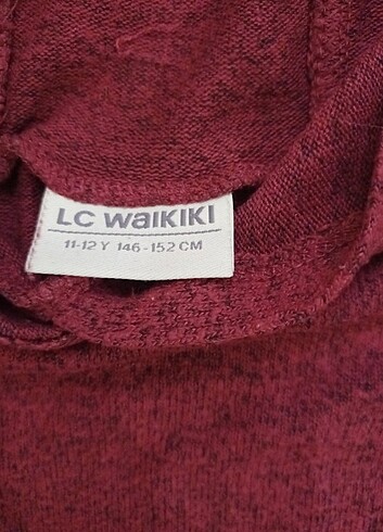 11-12 Yaş Beden bordo Renk Lcw 11 12 yaş kapüşonlu sweatshirt
