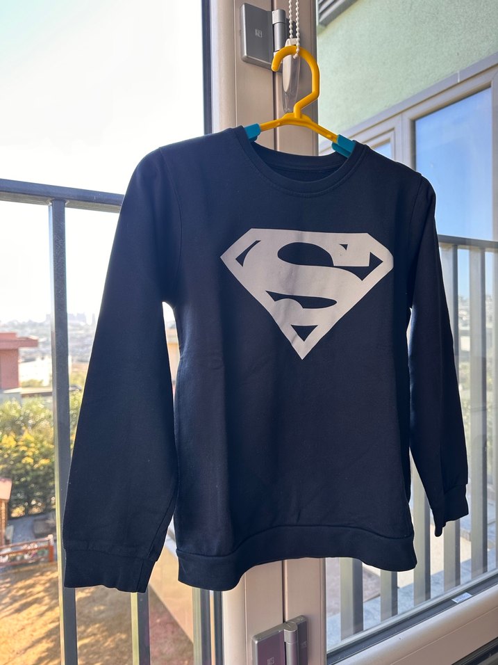 Erkek Çocuk superman baskılı Sweatshirt - Görsel 3