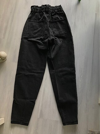 xs Beden siyah Renk Stradivarius yüksek bel paperbag jean