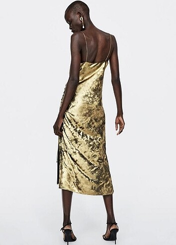 Zara Zara Gold Gece Elbisesi