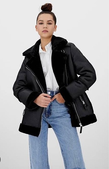 stradivarius kürklü ceket
