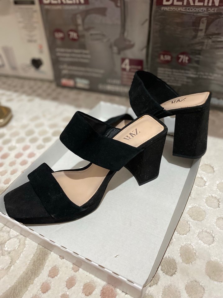 Siyah Blok Topuklu Kadın Platform Terlik - Görsel 2