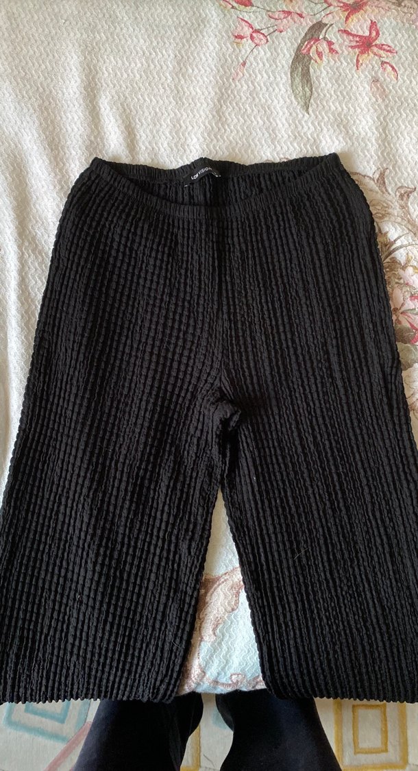 Siyah Örgü Kadın Midi Pantolon - Görsel 2