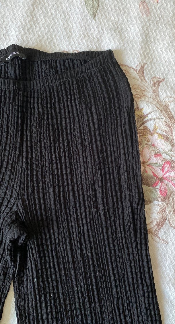 Siyah Örgü Kadın Midi Pantolon - Görsel 3