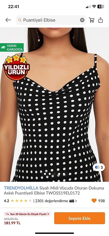 Trendyol & Milla Puantiyeli elbise
