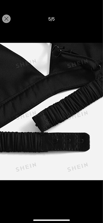 m Beden Shein askılı siyah crop