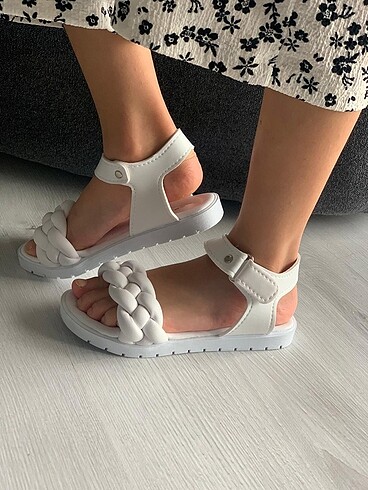 Diğer Çocuk eva örgülü beyaz sandalet