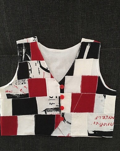 American Vintage patchwork yelek