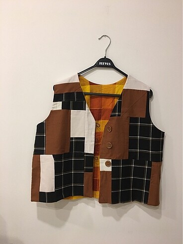 American Vintage patchwork yelek