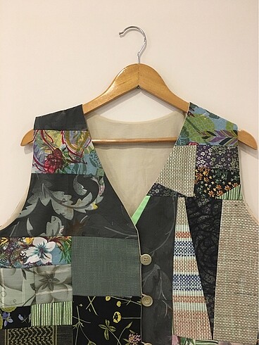 44 Beden çeşitli Renk patchwork yelek