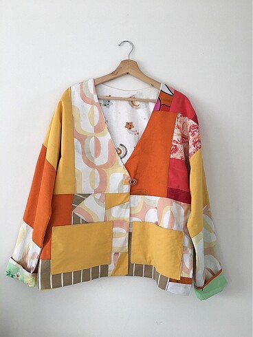 46 Beden çeşitli Renk patchwork ceket