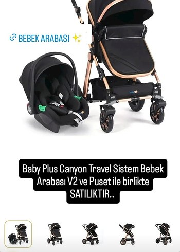 Baby Plus Canyon Travel Sistem Bebek Arabası Siyah - Görsel 2