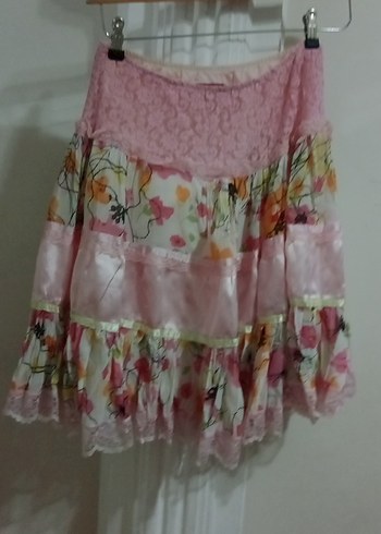 Pembe Bohem Renkli Kız Eteği