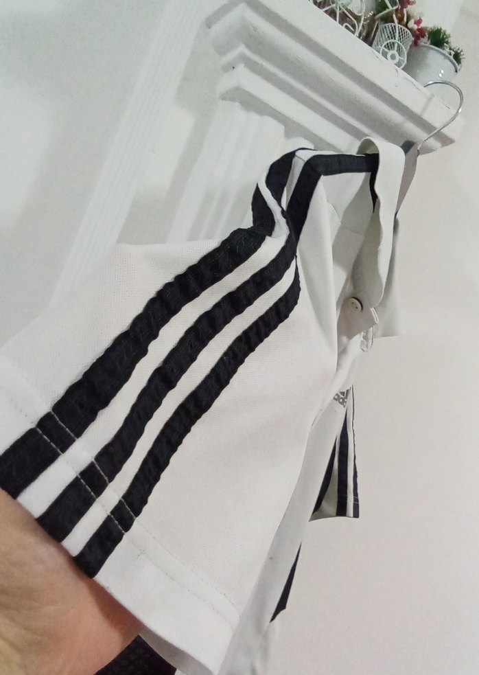 Adidas Beyaz Kısa Kollu Polo Tişört - Görsel 4