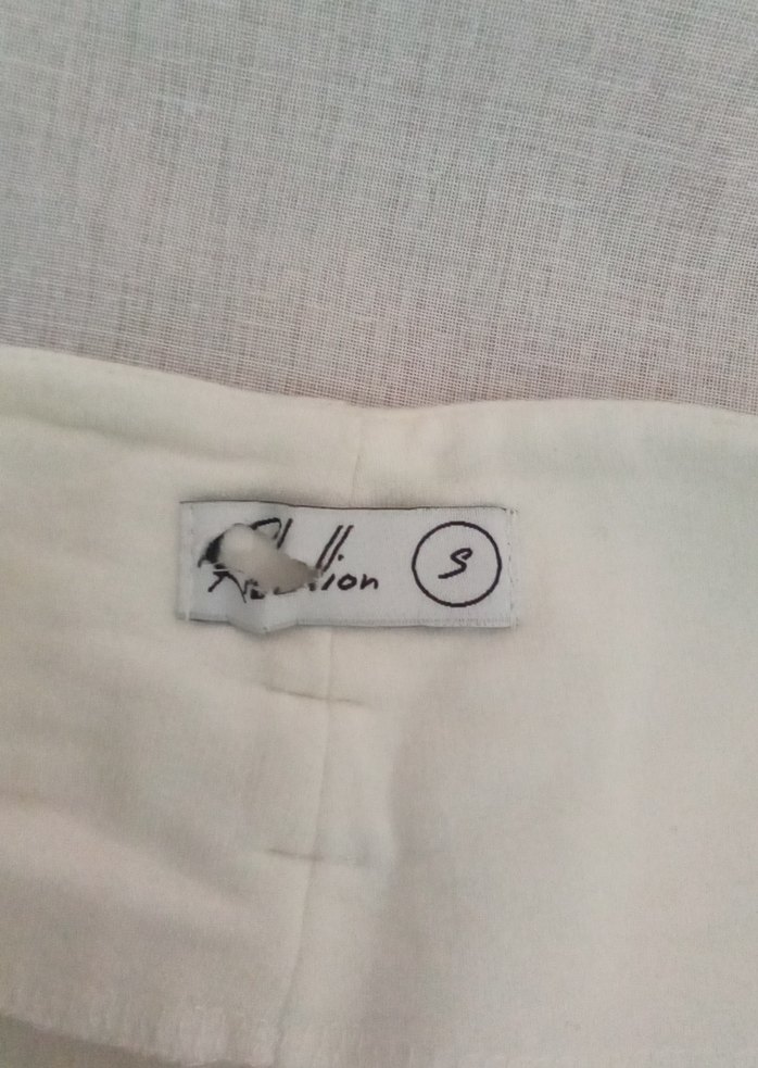 Düğmeli Beyaz Midi Hamile Keten Şort - Görsel 4