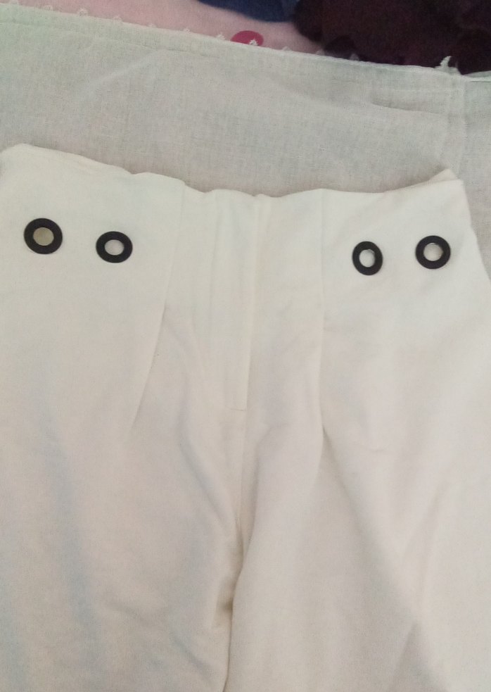 Düğmeli Beyaz Midi Hamile Keten Şort - Görsel 5