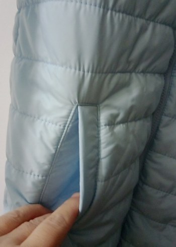 Çocuk Uzun Kollu Mavi Kışlık Mont - Görsel 5