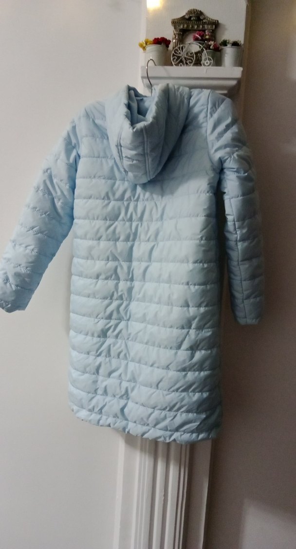 Çocuk Uzun Kollu Mavi Kışlık Mont - Görsel 4