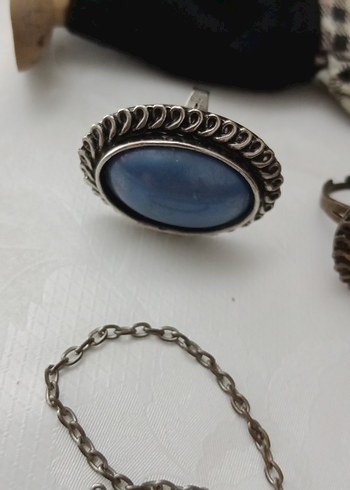 Beden Gri Vintage Tokalı Kadın Yüzüğü