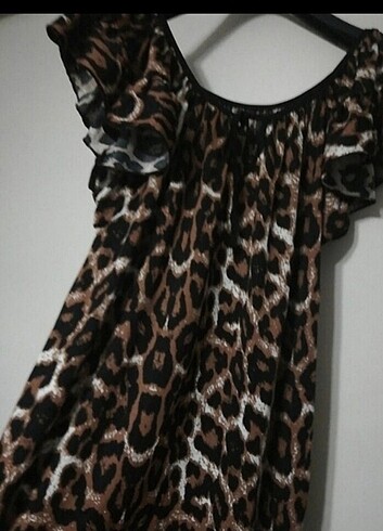 42 Beden Leopar elbise 