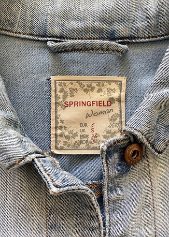 Springfield Esnek kot ceket kısa bel hizasında