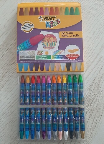 Bic 24lü pastel boya kullanılmamış