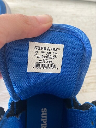 38,5 Beden mavi Renk Supra marka yeni gibi 38.5 no