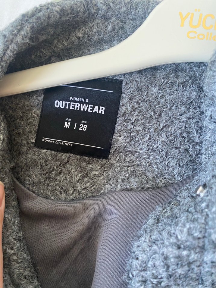 Lefties Gri Düğmeli Yün Kadın Ceket - Görsel 3