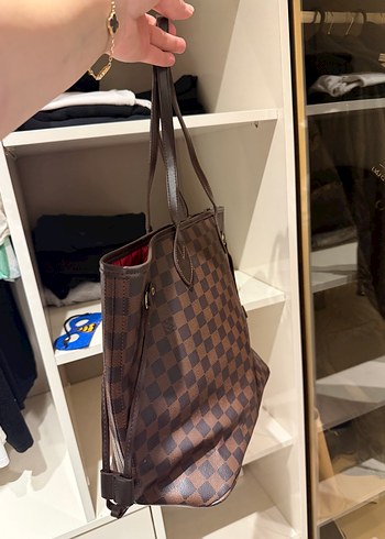 Kahverengi Deri Kareli Tokalı Kadın Çanta - Görsel 3