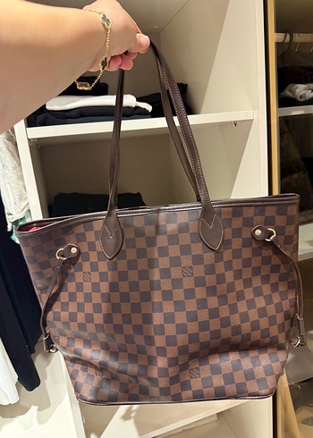 Kahverengi Deri Kareli Tokalı Kadın Çanta - Görsel 5