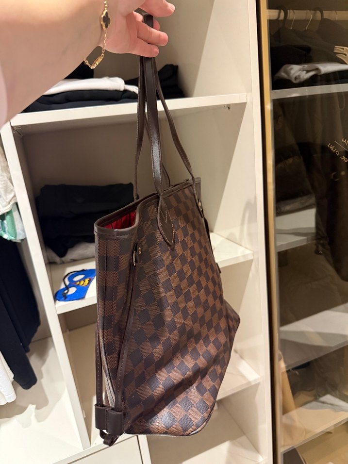 Kahverengi Deri Kareli Tokalı Kadın Çanta - Görsel 3