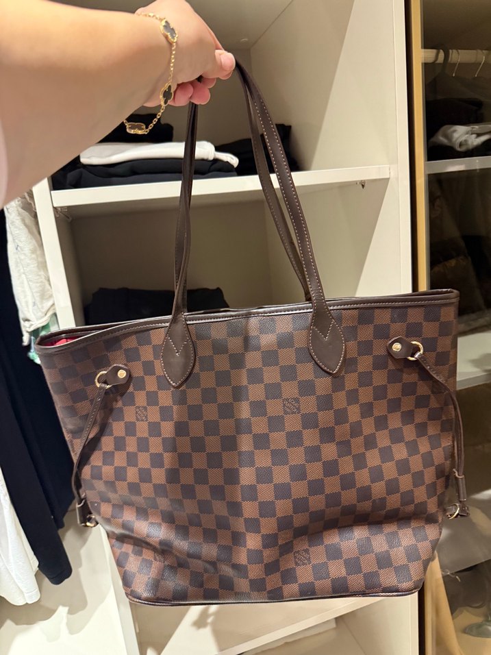 Kahverengi Deri Kareli Tokalı Kadın Çanta - Görsel 5