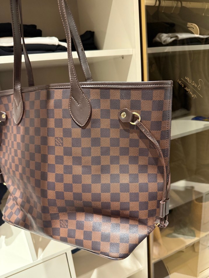 Kahverengi Deri Kareli Tokalı Kadın Çanta - Görsel 2