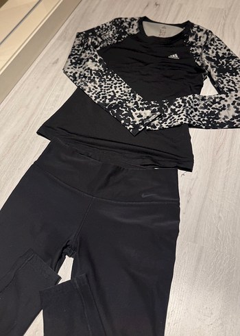 Uzun Kollu Siyah Kadın Spor Tişörtü - Görsel 2