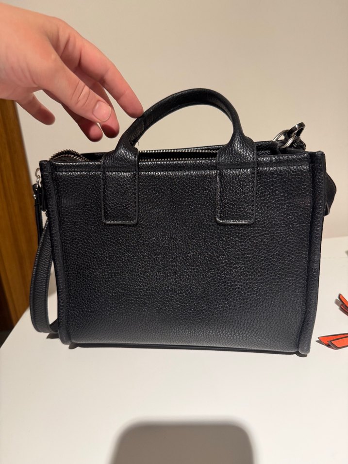 Yılan Desenli Siyah Deri Kadın Çanta ve kartlık - Görsel 4