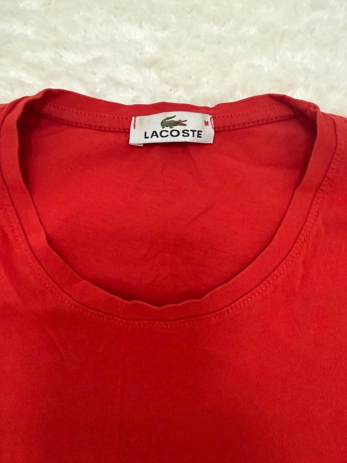 Kırmızı Lacoste Erkek Tişört A kalite üründür - Görsel 3