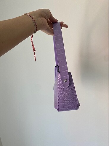 Zara lila rengi baget çanta