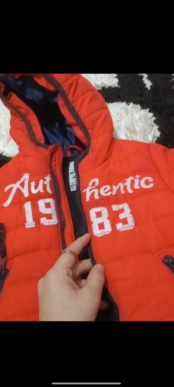 Kapüşonlu, Renkli Baskılı Erkek Çocuk Mont - Görsel 2