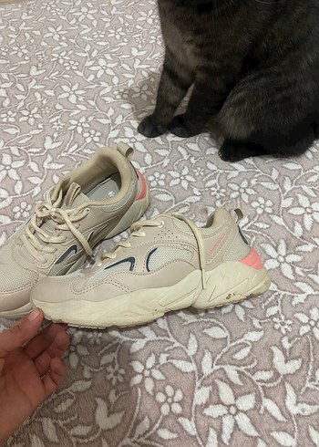 Kadın Beyaz Platform Topuklu Bağcıklı Spor Ayakkabı - Görsel 9