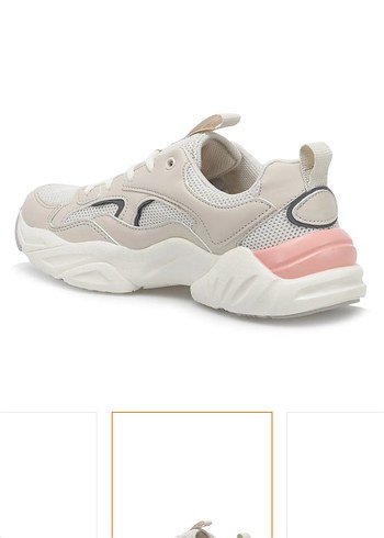 Kadın Beyaz Platform Topuklu Bağcıklı Spor Ayakkabı - Görsel 3