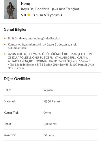 Kemerli Kısa Bej Kadın Trençkot - Görsel 6