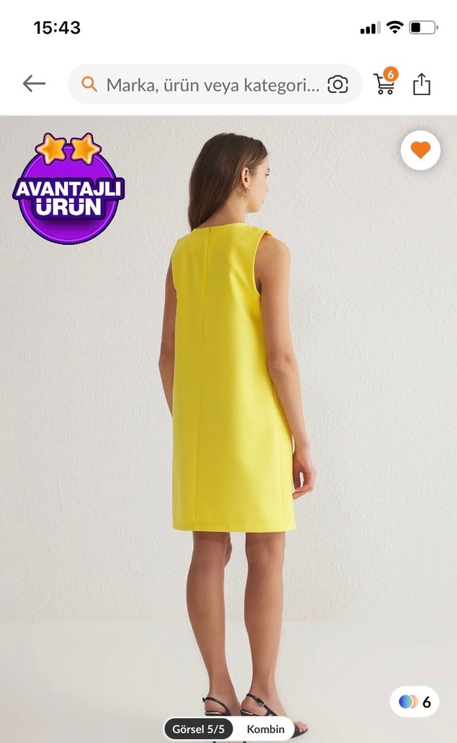 Sarı Midi Kolsuz Günlük Elbise - Görsel 3