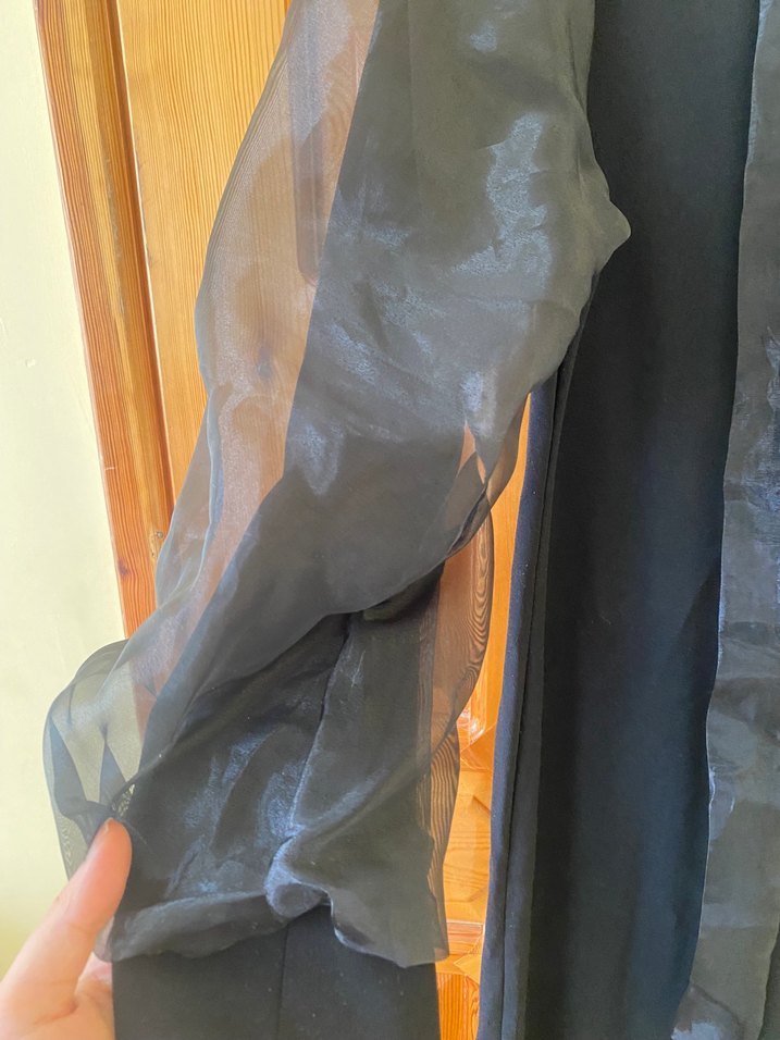 Siyah Uzun Kollu Gotik Uzun Elbise - Görsel 2