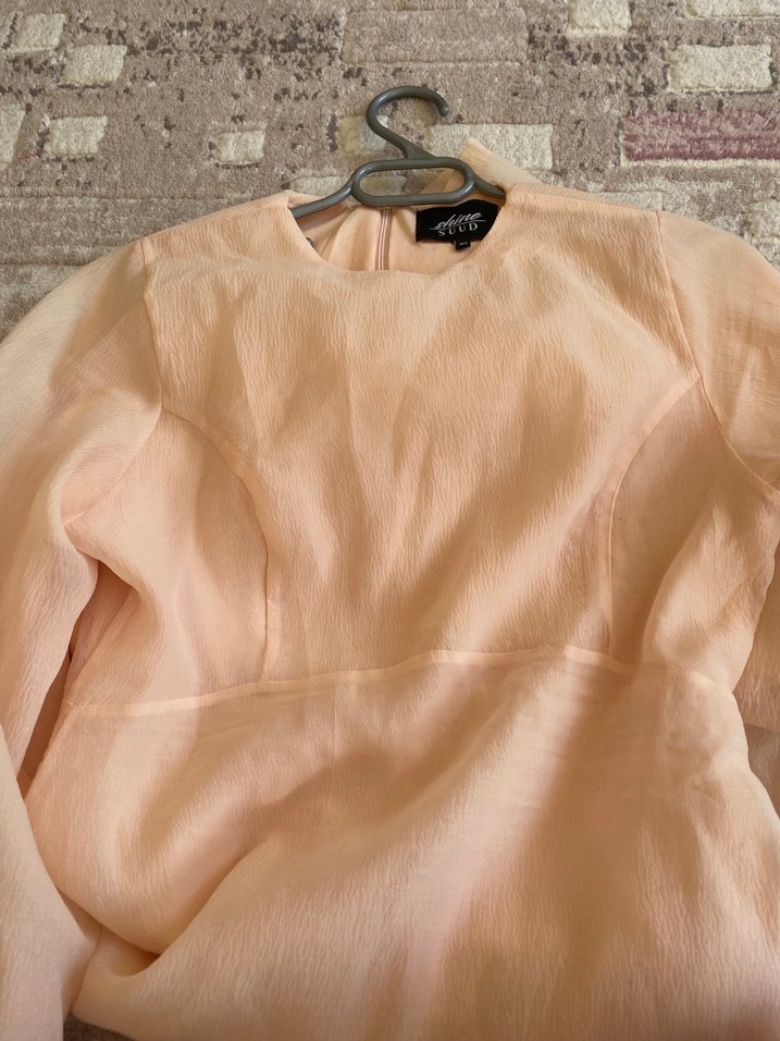 Somon Uzun Kollu Bohem Elbise - Görsel 5