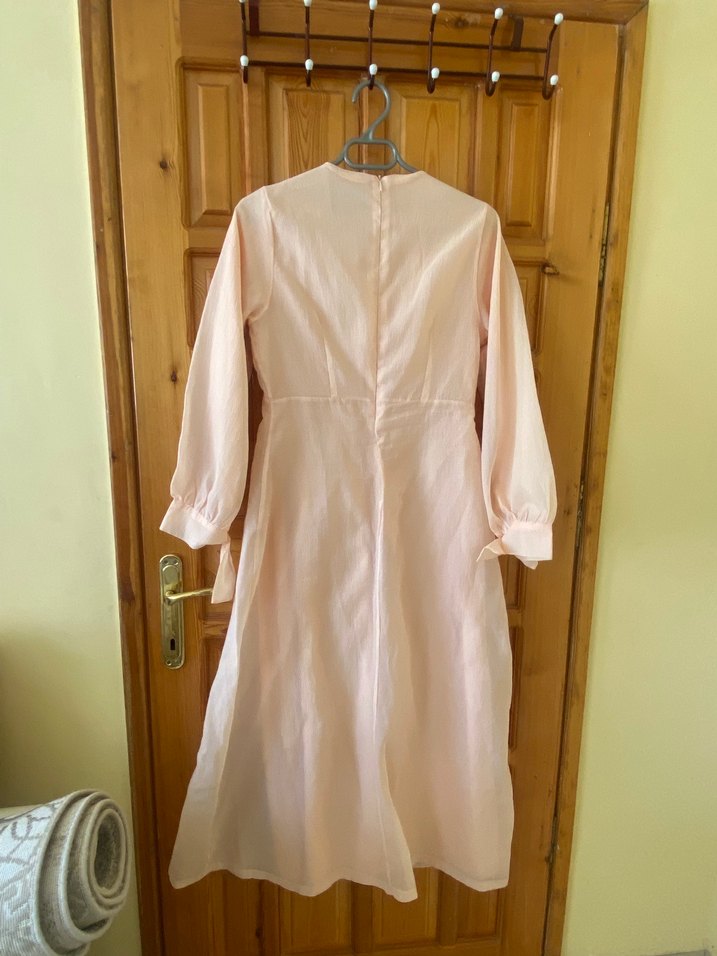 Somon Uzun Kollu Bohem Elbise - Görsel 3